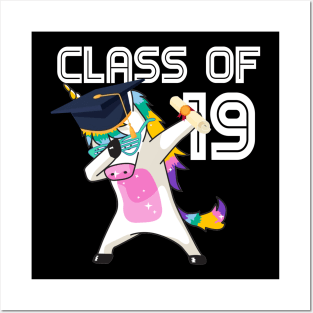 Class of 2019 T-Shirt Graduation Dabbing Unicorn Posters and Art